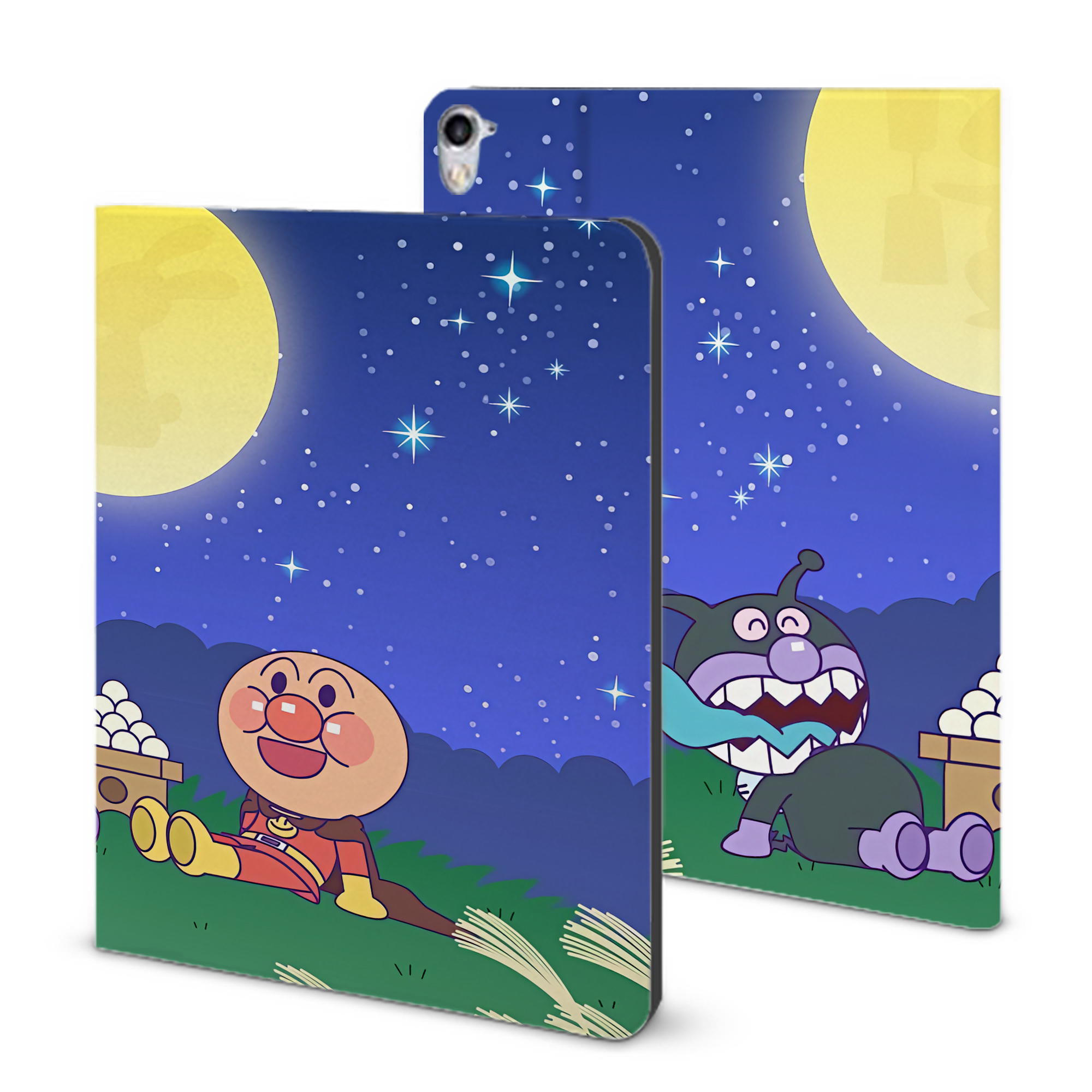 （画像用） アンパンマン Anpanman IPad ケース ブック型 PUレザー TPU 耐衝撃 軽量 薄型 ペン収納なし 全面保護 IPad 各モデル対応